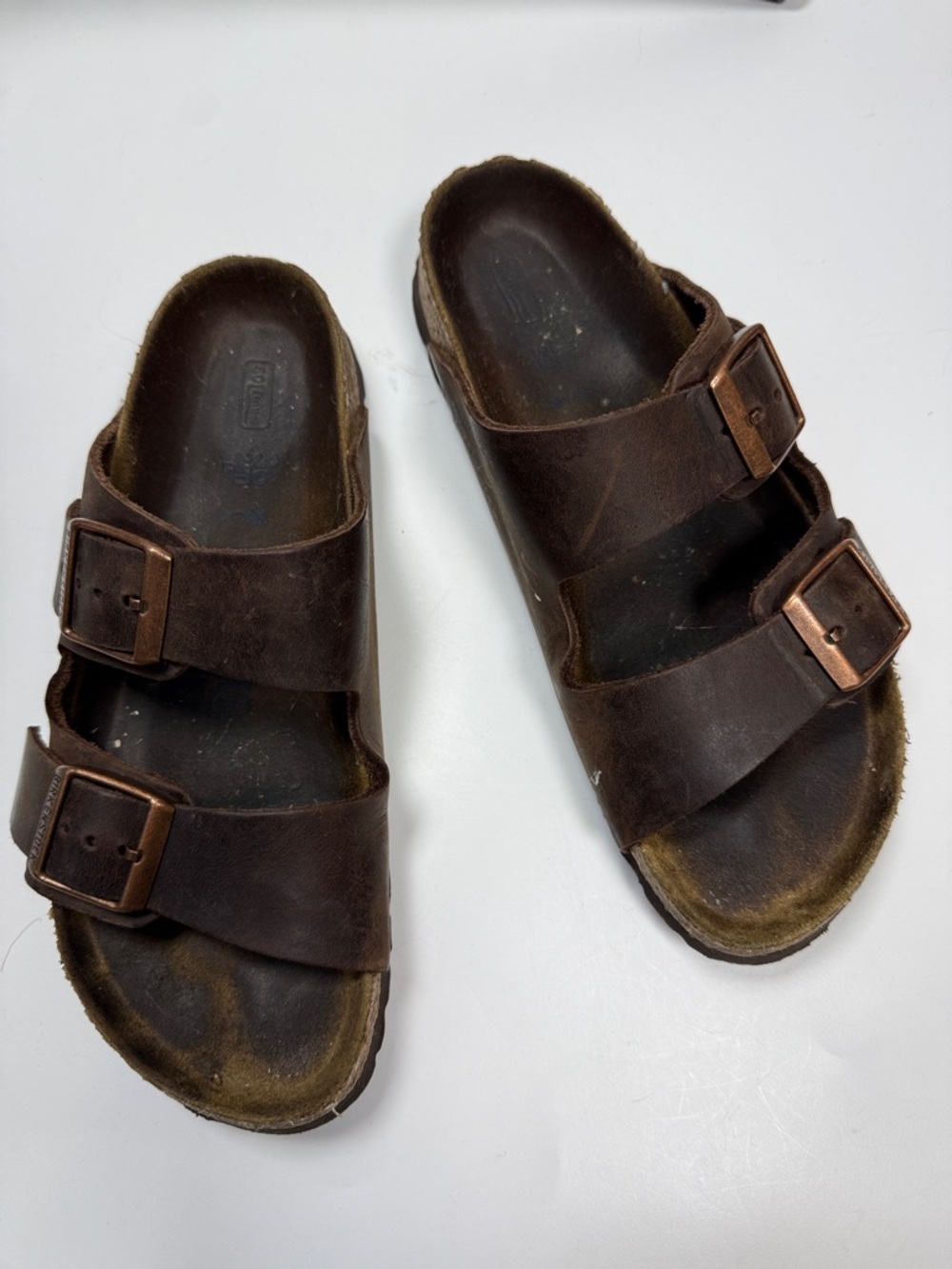 BIRKENSTOCK Arizona Brown Leather Double Strap Leather Sandals S-527 36 EU - Picture 2 of 12